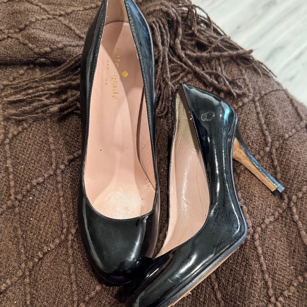 Kate Spade Glossy Black Heels